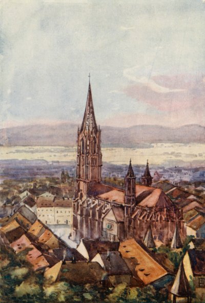 Rhen: Freiburg-im-Breisgau (färglitografi) av Effie Jardine