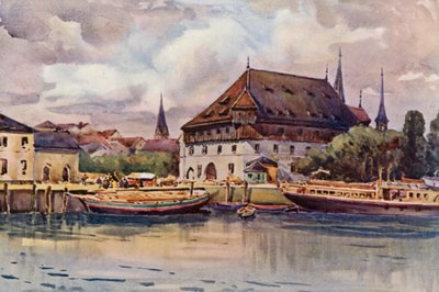 Rhen: Rådssalen, Konstanz (färglitografi) av Effie Jardine