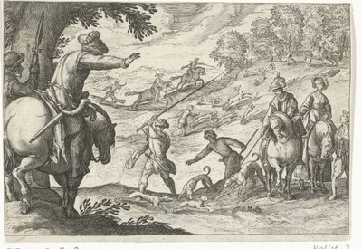 Landskap med harjakt Jaktscener (serietitel) Ikoner Venantum Art Varias Representantes (serietitel) av Egbert Jansz.
