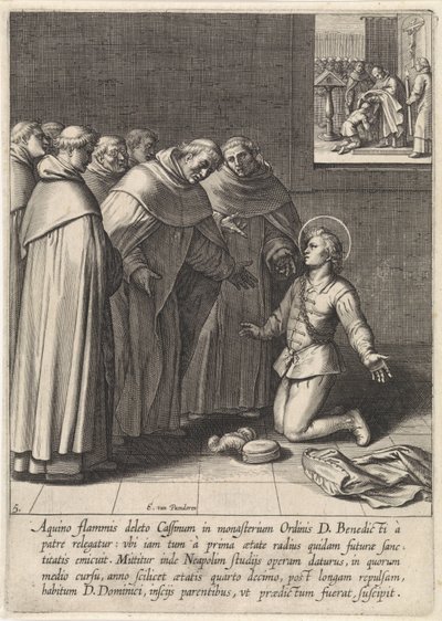 Thomas av Aquino ansluter sig till Dominikanerorden The Life of Saint Thomas Aquinas (serietitel) av Egbert van Panderen