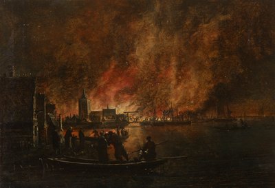 Natteld över holländsk stad av Egbert van der Poel