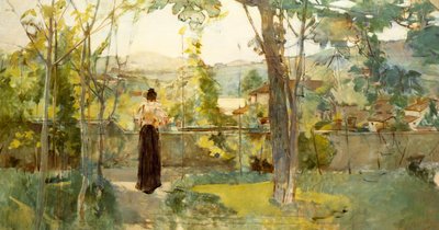 Från min trädgård (i Signa), c.1888 (olja på duk) av Egisto Ferroni