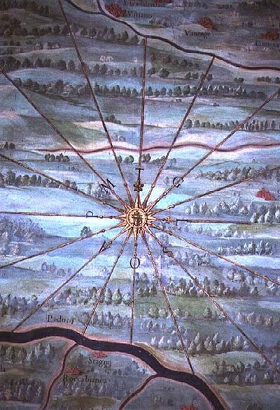 Rays of Sun, detalj från "Gallery of Geographical Maps" av Egnazio Danti