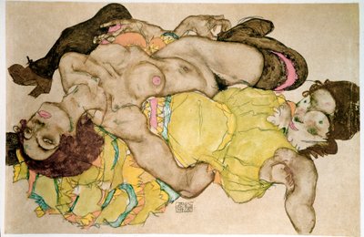 Svängda kvinnor. Teckning av Egon Schiele av Egon Schiele