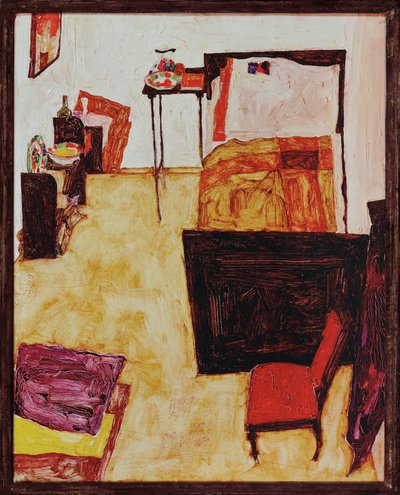 Konstnärsrummet i Neulengbach ... (olja på trä) av Egon Schiele