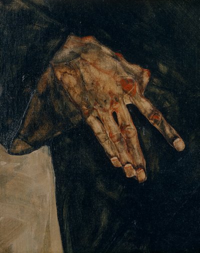 Die Eremiten (olja på duk) av Egon Schiele