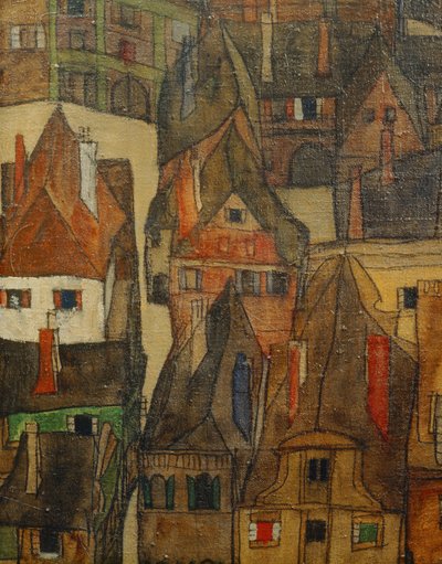 Den lilla staden, också den lilla staden (målning på duk) av Egon Schiele