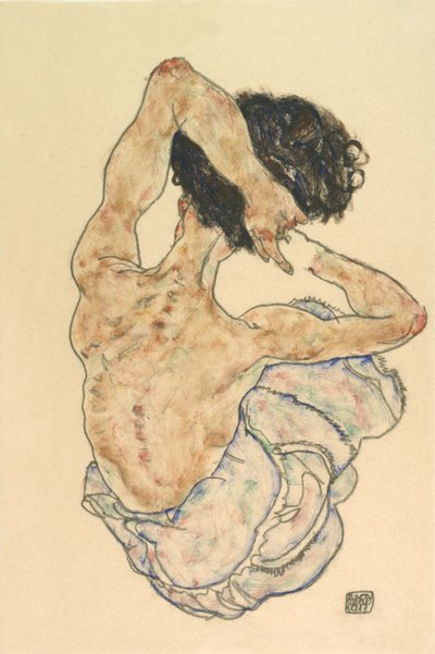 Kvinnlig backakt, 1917. av Egon Schiele