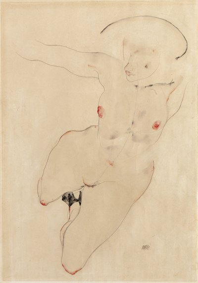 Naken kvinna, 1912 av Egon Schiele