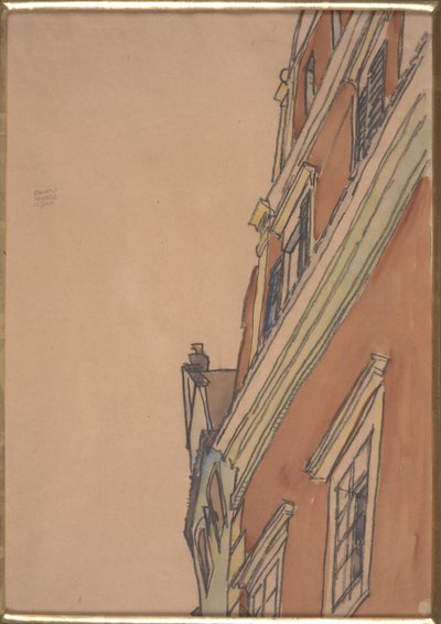 Framifrån av en byggnad: Krumau House av Egon Schiele