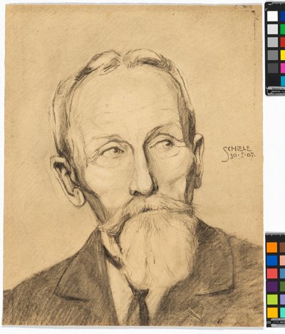 Porträtt av en man med helskägg av Egon Schiele