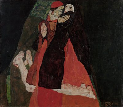 Kardinal och nunna (”Kärleksfull smekning”) av Egon Schiele