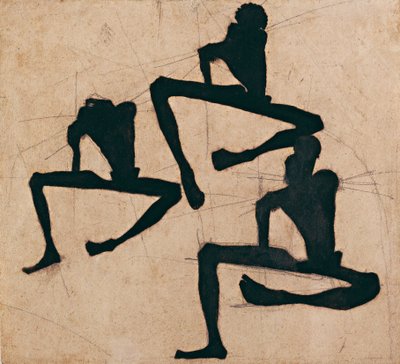 Komposition dreier Männerakte av Egon Schiele