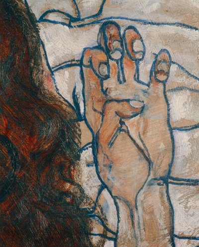 Liegende Frau (målning på duk) av Egon Schiele