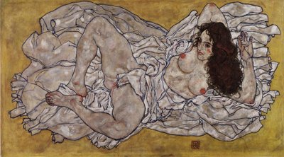 "Liggande kvinna" av Egon Schiele