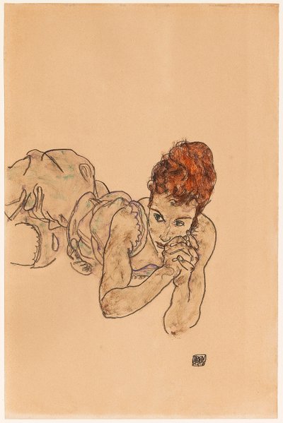 Liggande kvinna, 1917. av Egon Schiele