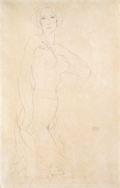 Naken flicka, 1912 av Egon Schiele