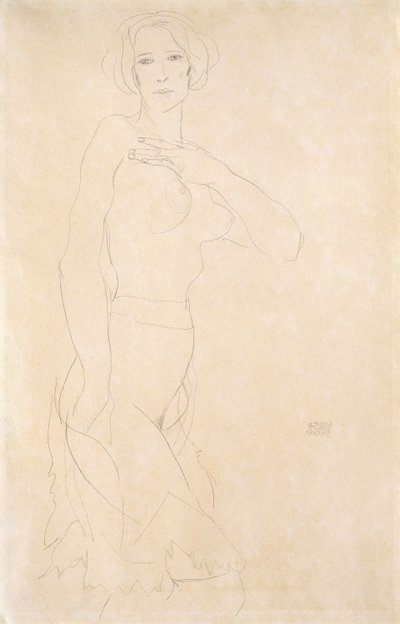 Naken flicka; Madchenakt, 1912 av Egon Schiele