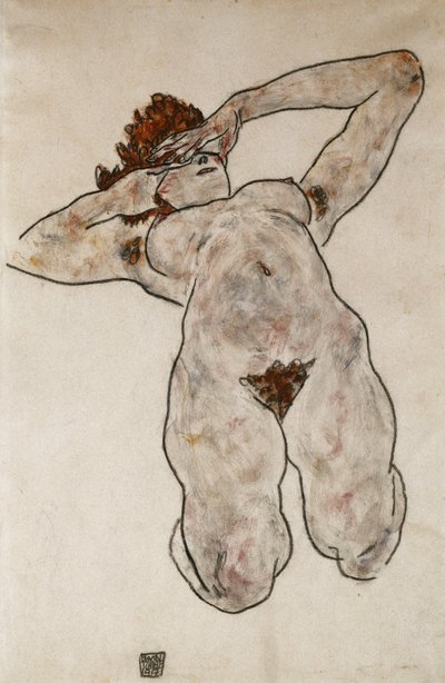 Liggande naken; Liggande naken, 1917 av Egon Schiele