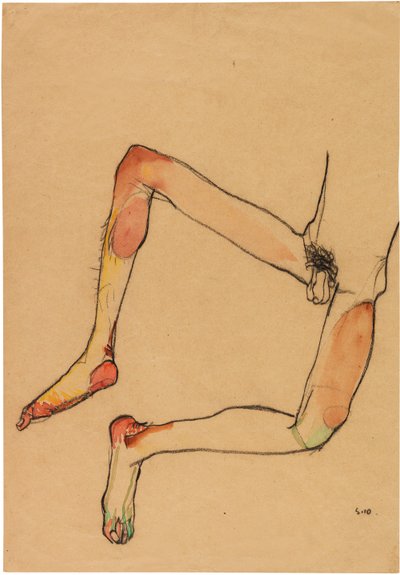 Naken manlig buk, 1910. av Egon Schiele