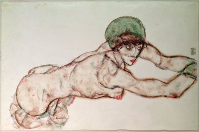 Utsträckt naken av Egon Schiele
