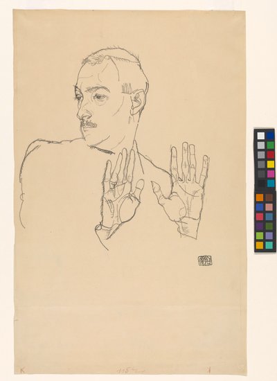 Porträtt av Arthur Roessler av Egon Schiele
