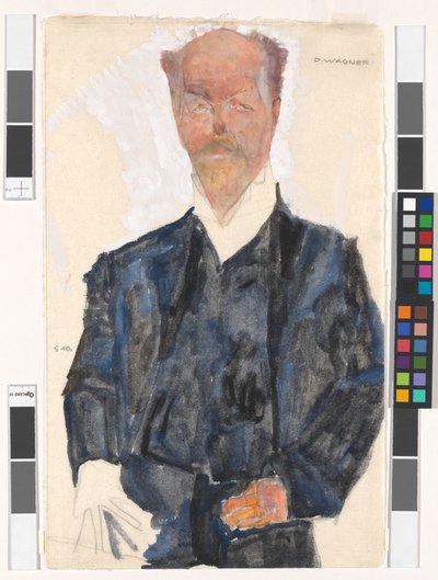Porträtt av Otto Wagner av Egon Schiele