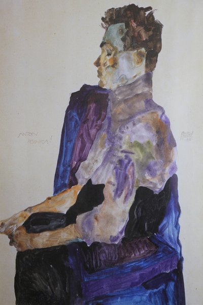 Porträtt av Anton Peschka, 1911. av Egon Schiele
