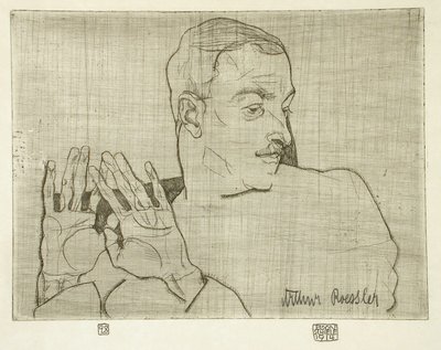Porträtt av Arthur Roessler av Egon Schiele
