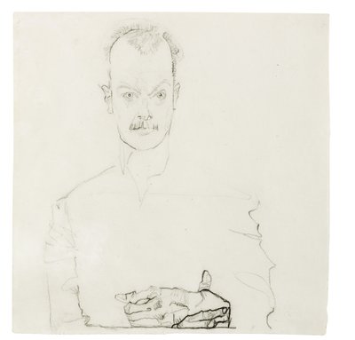 Porträtt av Arthur Roessler, 1910 av Egon Schiele
