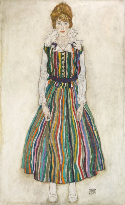 Porträtt av konstnärens fru Edith, 1915 av Egon Schiele