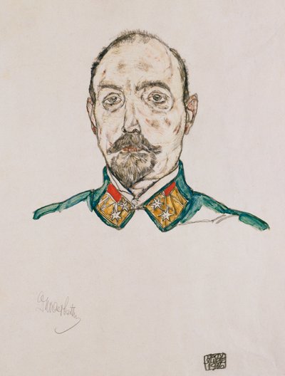 Porträtt av en förste officer, 1916 av Egon Schiele