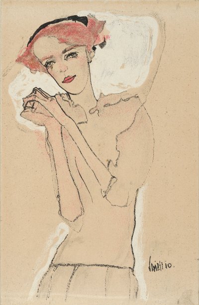 Porträtt av en kvinna, 1910. av Egon Schiele