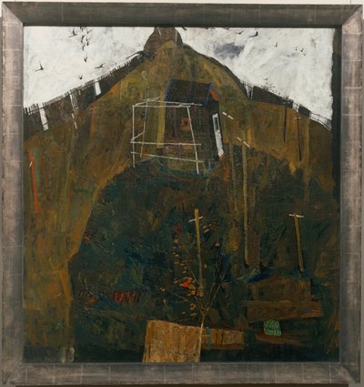 Rabenlandschaft, - Landskap med korpar ... (olja på duk) av Egon Schiele