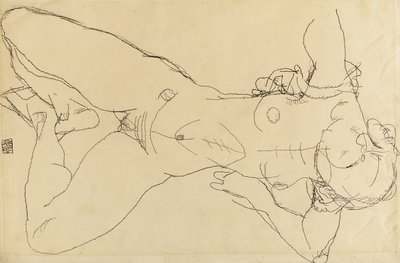 Liggande kvinnlig naken, 1914 av Egon Schiele