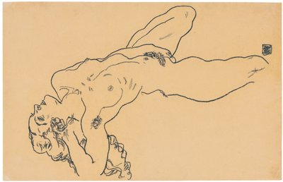 Liggande naken, 1918 av Egon Schiele