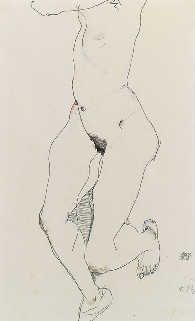 Löpande kvinna, 1913 av Egon Schiele