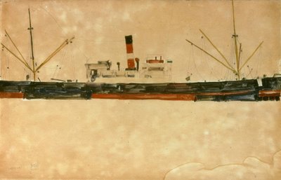 Fartyg i Trieste hamn av Egon Schiele