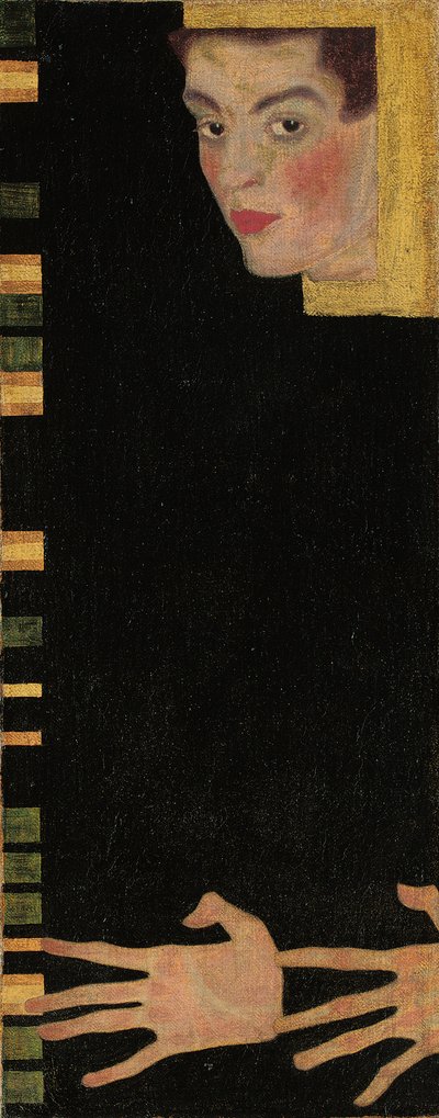 Självporträtt med spridda fingrar, 1909 av Egon Schiele