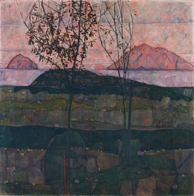 Solnedgång, 1913 av Egon Schiele