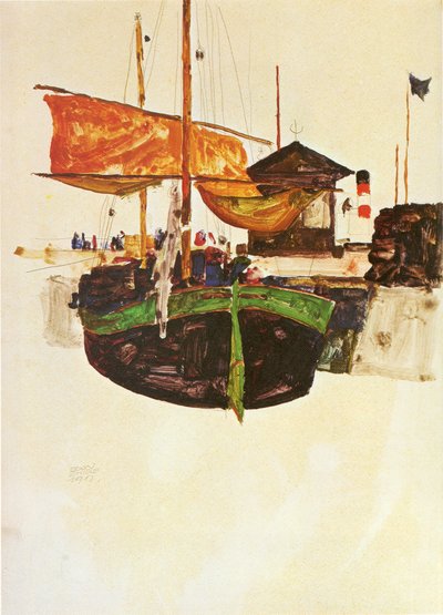  Ship in Triesten: nn av Egon Schiele