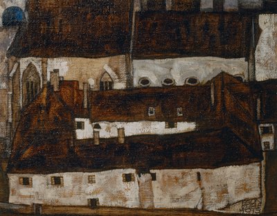 Stadt Stein II (olja på duk) av Egon Schiele