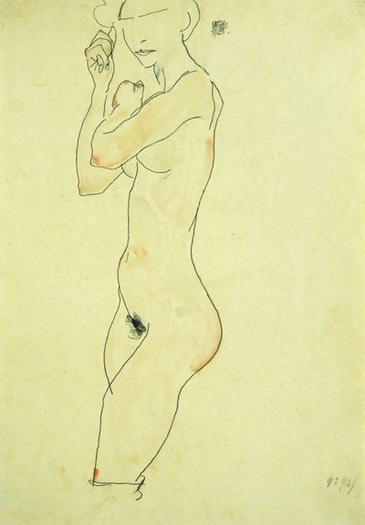 Stående naken; Stående naken, 1913 av Egon Schiele
