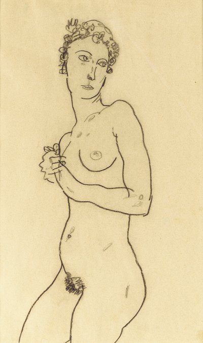 Stående naken, 1918 av Egon Schiele