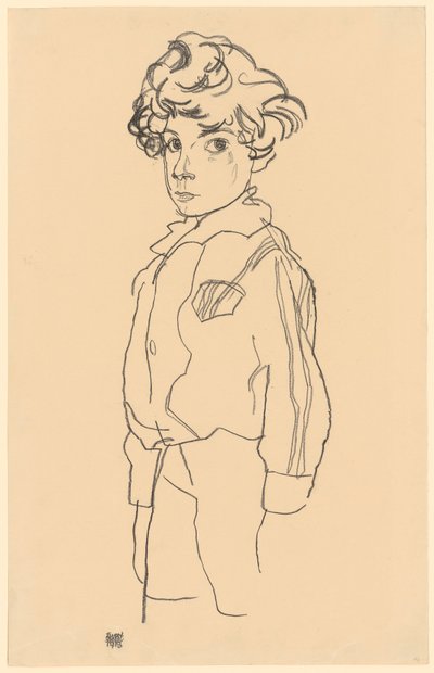 Stående pojke av Egon Schiele