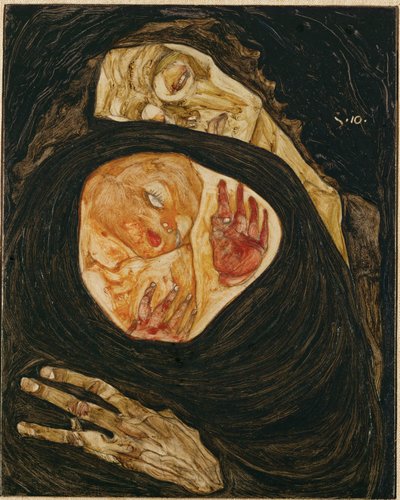 Tote Mutter. Död mor (olja på trä) av Egon Schiele