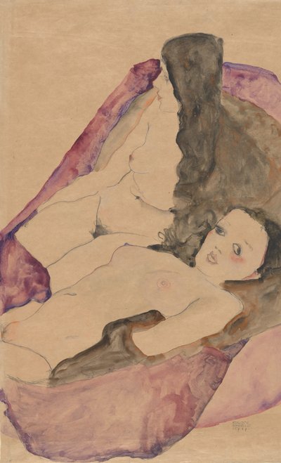 Två liggande nakenbilder, 1911. av Egon Schiele