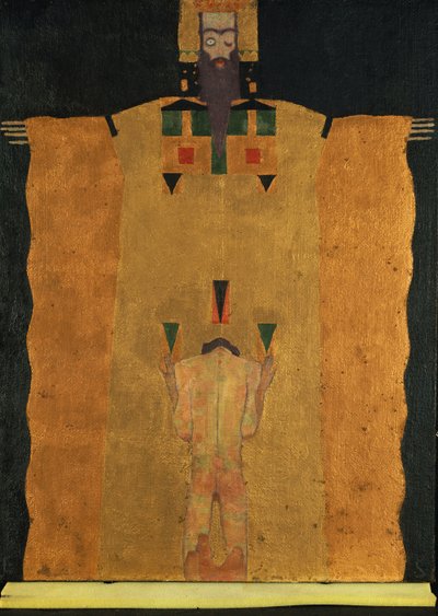 Vor Gott Vater Knees Der Jungling, 1908 av Egon Schiele