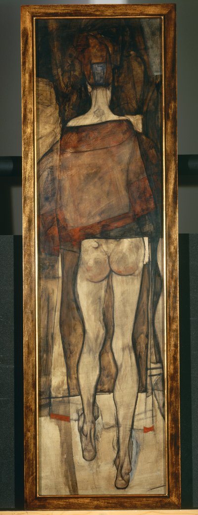 Kvinnlig naken med sjal, fragment, Kvinnlig naken med sjal, fragment1913 ... (olja på duk) av Egon Schiele