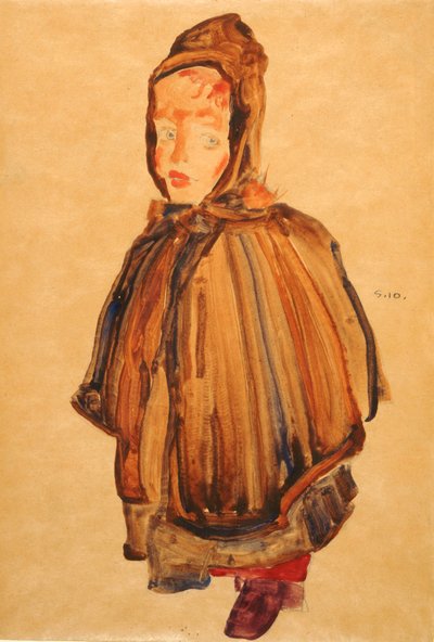 Kvinna med motorhuv av Egon Schiele